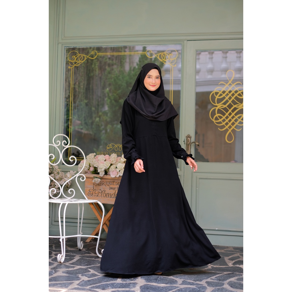KAILA DRESS GAMIS JETBLACK ORI LEUWITEX