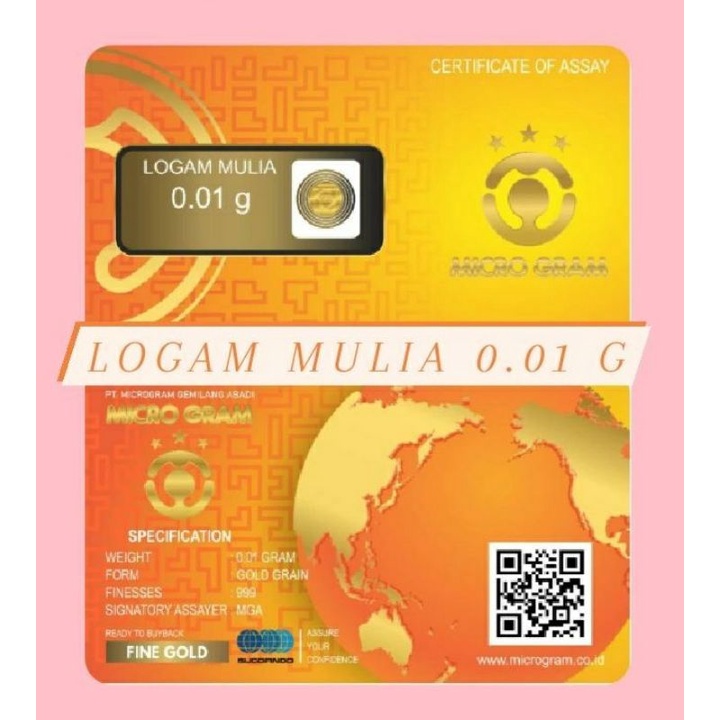 Microgram 0,01 gram emas asli 24 karat bisa tukar antam