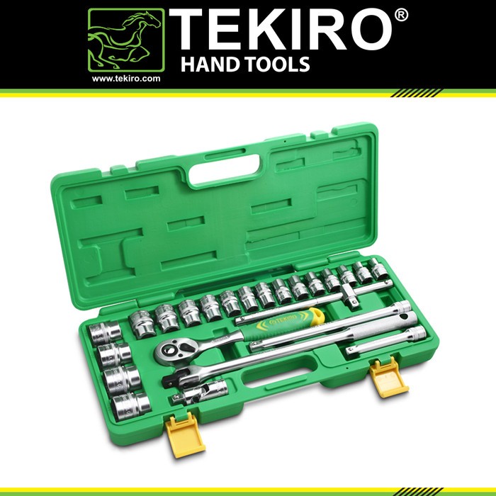 TEKIRO 1/2 INCH SET 6 PT 8 - 32 MM PLASTIK 24 PCS / KUNCI SOCK SET