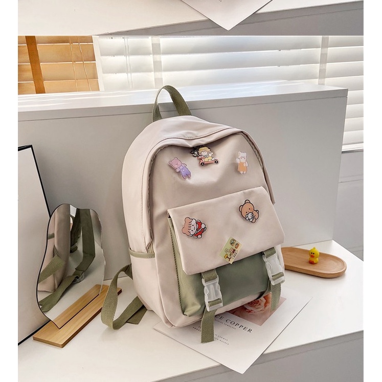 TFT AX200313 92977 AX977 T49 R6818 (1 KG MUAT 3) Tas Ransel Wanita Nylon Nilon import terbaru Ready Warna pink cantik lucu