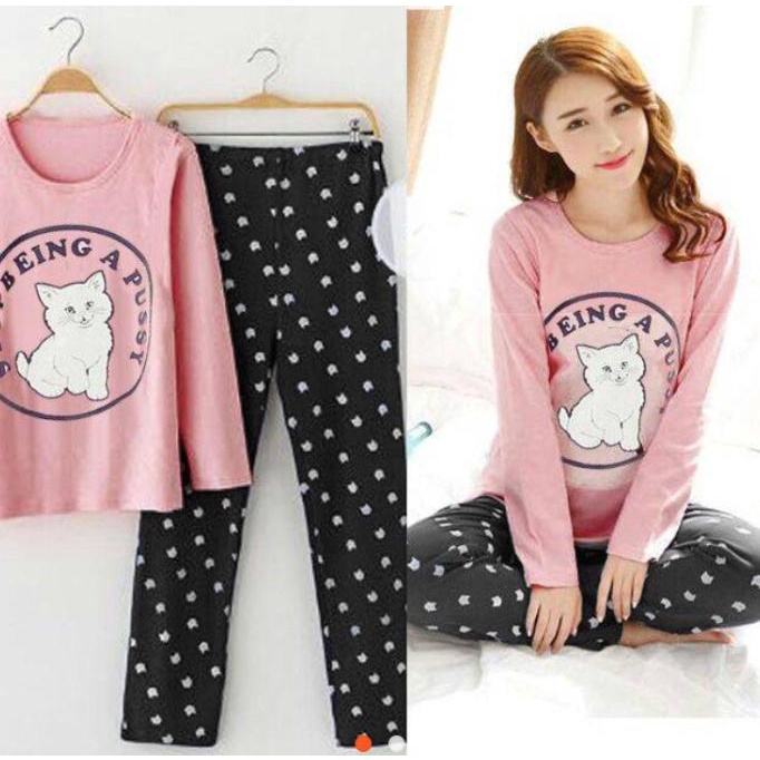 Baju tidur cewek piyama wanita piama panjang pajamas perempuan remaja