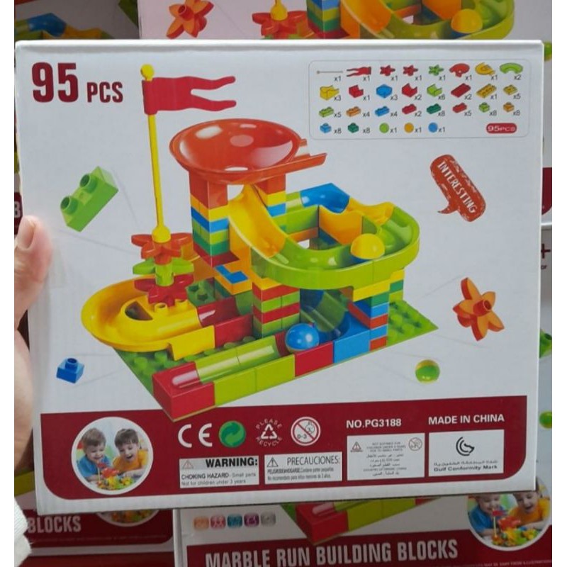 Mainan edukasi Marble run Building blocks 95 pcs