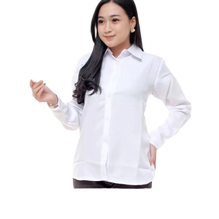 Kemeja Wanita Putih Lengan Panjang Kemeja Wanita Polos Kemeja &amp; Blouse