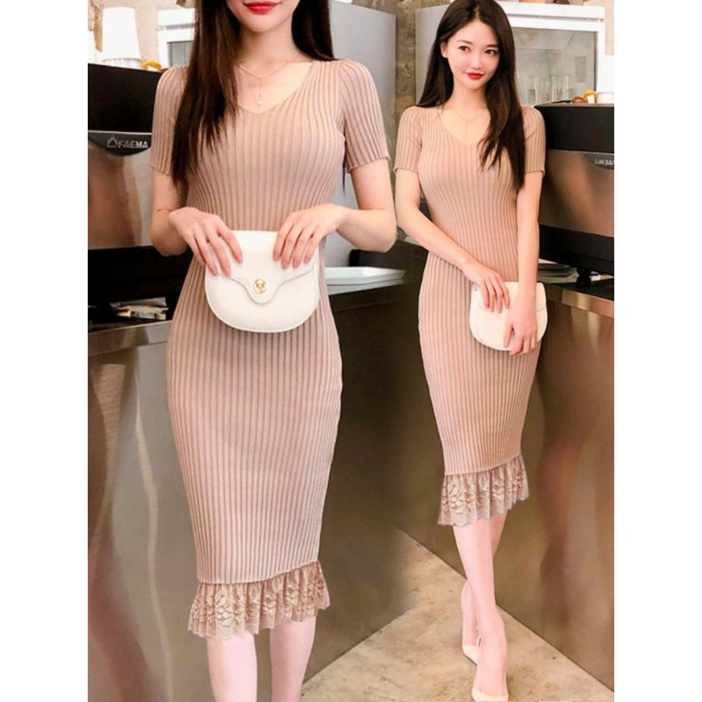 ZRS [COD] + [GRATIS ONGKIR] Dress Duyung Rajut PREMIUM QUALITY UK L-XL LD 100-120 CM PJ 110 CM
