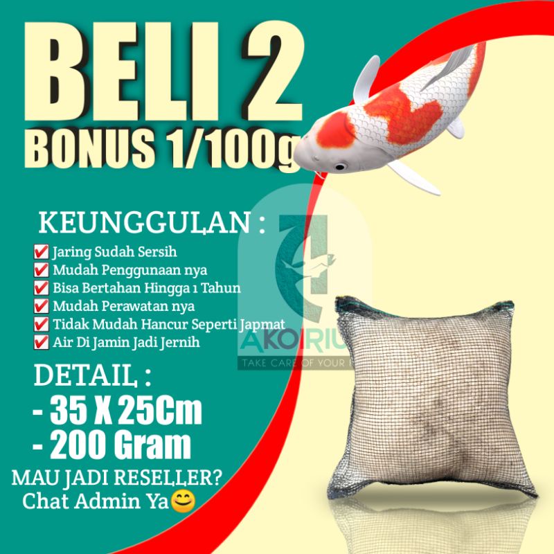 Jaring bekas nelayan media filter kolam koi