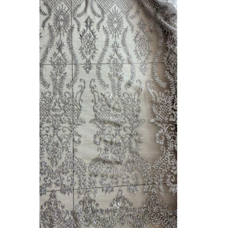 Kualitas Premium Brokat Semi Perancis Lace Tule Zuhair Murad Sugar Candy Laser Attach YSB