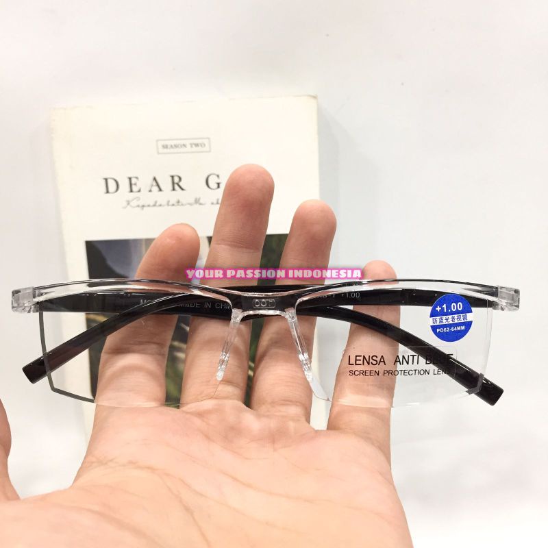 TC244 Kacamata Baca Antiradiasi Hp/Komputer +1.00 sd +3.00 Model Cowok Cewek Warna Random