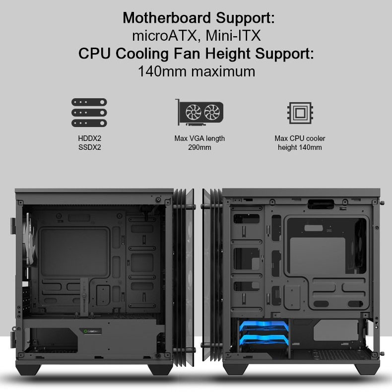 Casing Komputer Gamemax Mini Stratos H609