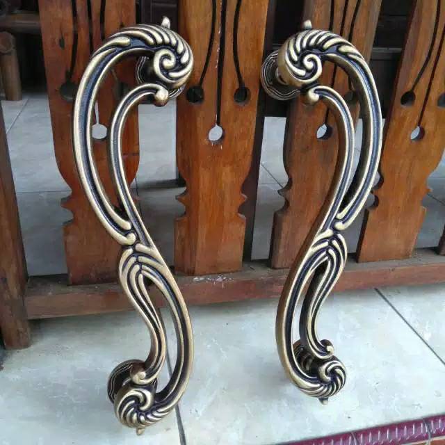 Handle Pintu Kuningan Antik Murah Motif S 45cm