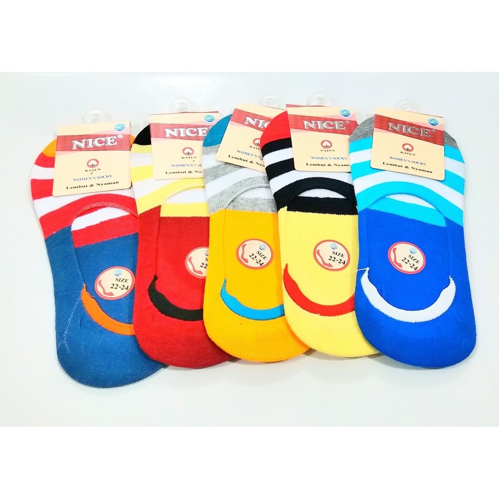 kaos kaki foot cover nice pendek warna belang hidden socks