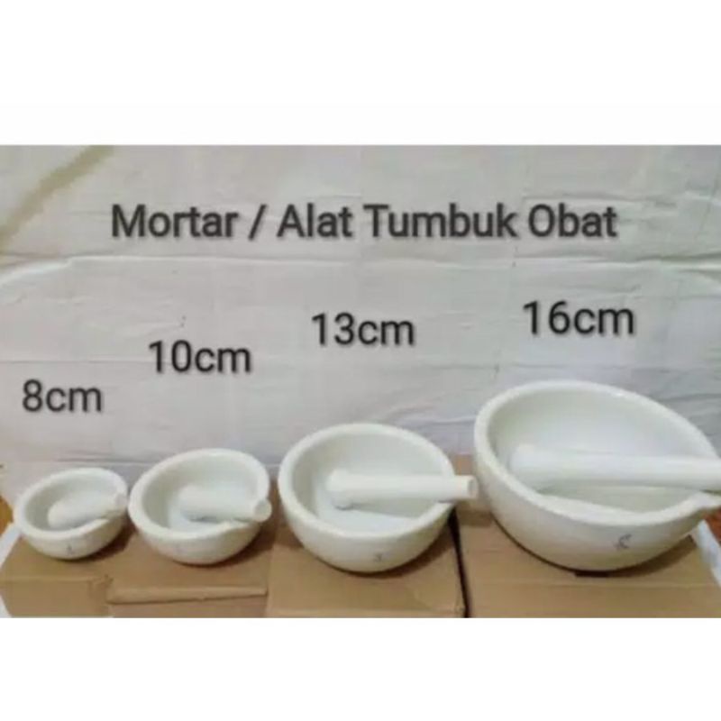 Mortal Obat 8cm, 10cm, 13cm, 16cm/ Penumbuk obat/ cobek keramik/ Ulekan Keramik/ Alu Keramik Gerus o