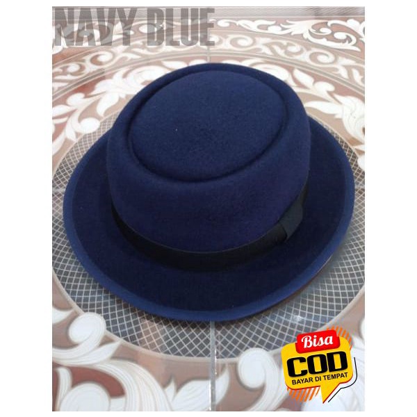 fedora pie hat topi bulat pork pie topi glen fredly harga grosir (BISA COD)