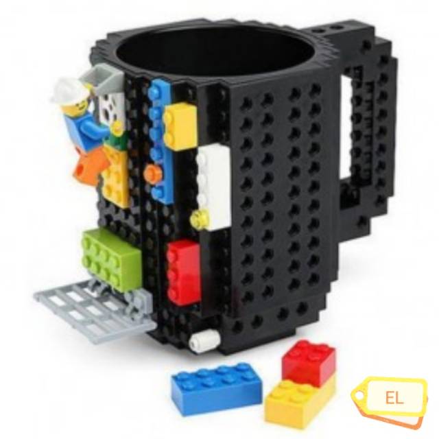 VKTECH Gelas Mug Lego Build-on Brick Cangkir Susun Unik Kado Murah Plastik Mainan