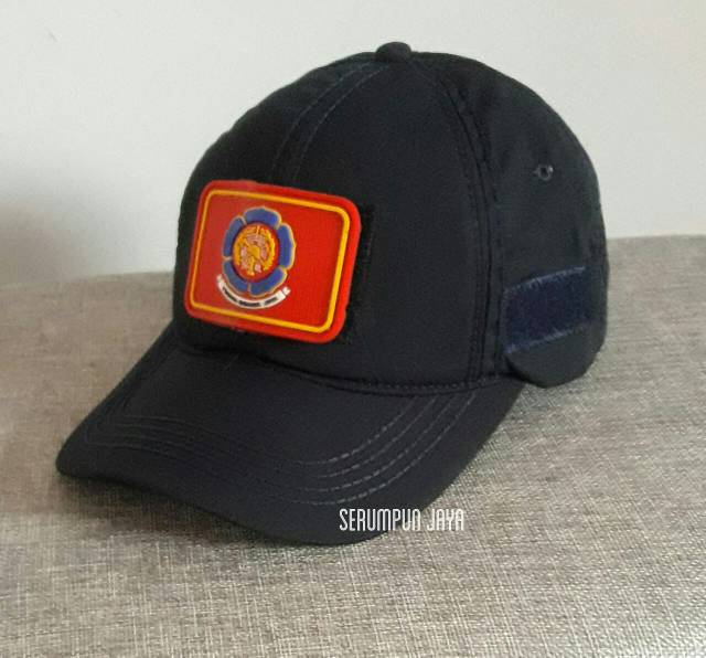 TOPI DAMKAR VELCRO NAVY + PATCH