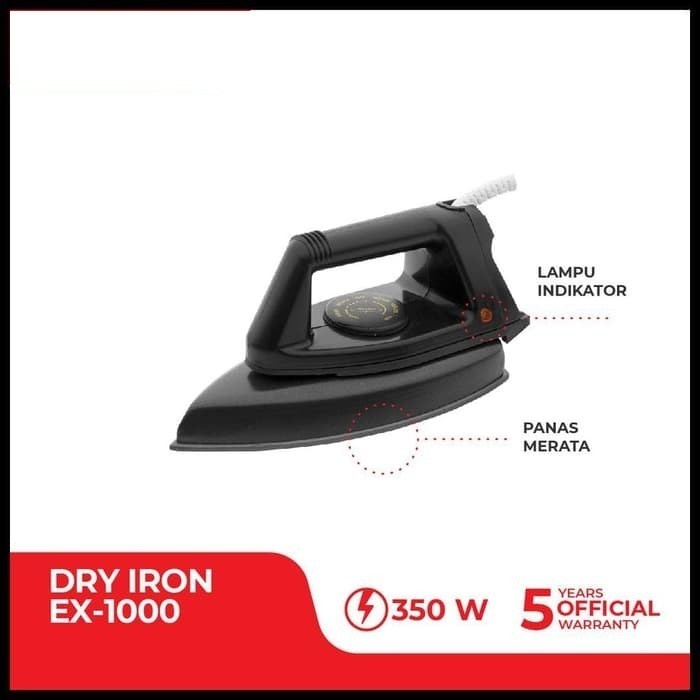 Maspion Setrika EX-1000 Dry Iron EX1000 Gosokan Baju EX 1000