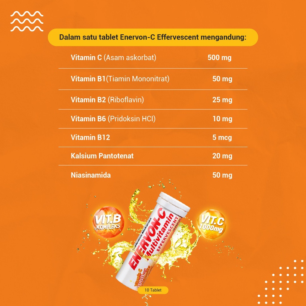 Enervon-C Effervescent 10 Tablet - Multivitamin Daya Tahan Tubuh