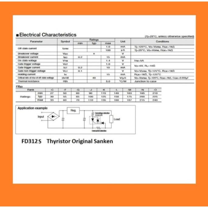 Fd312S Thyristor Original Sanken Nivic00 Murah