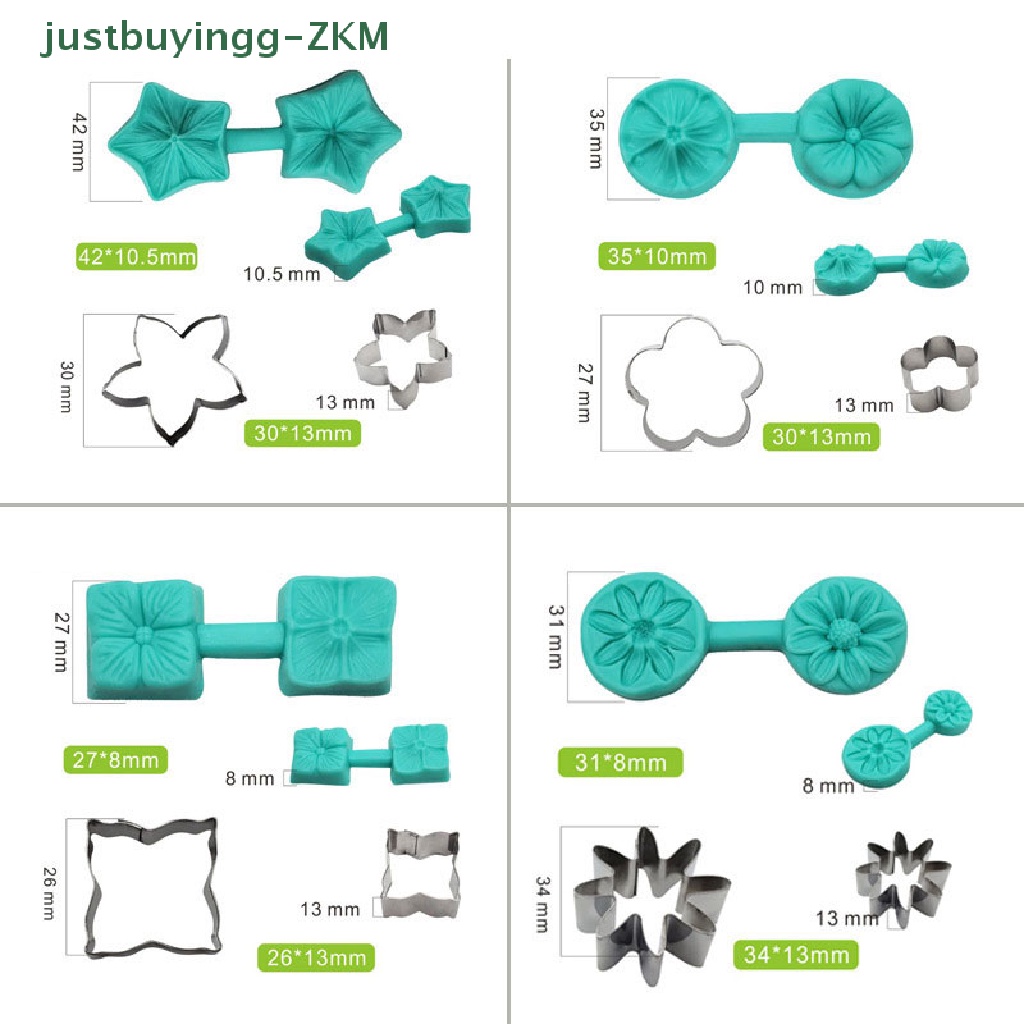 Set Cetakan Kue Bentuk Kelopak Bunga Mekar 4 Gaya Bahan Silikon