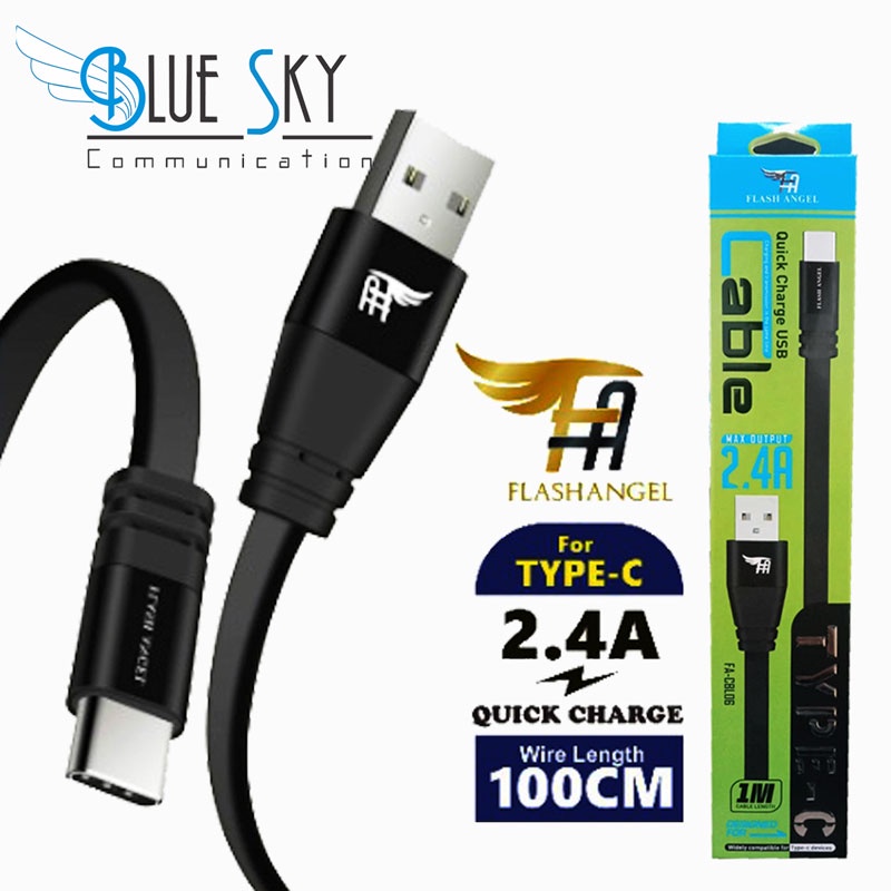 KABEL USB FLASH ANGEL CBL-06 TYPE C 2.4A 1M CHARGING DATA TRANSFER