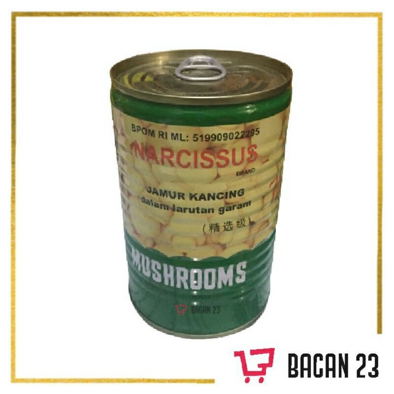 Narcissus Mushrooms (425gr) - /Jamur Kancing Dalam Larutan Garam / Bacan 23 - Bacan23