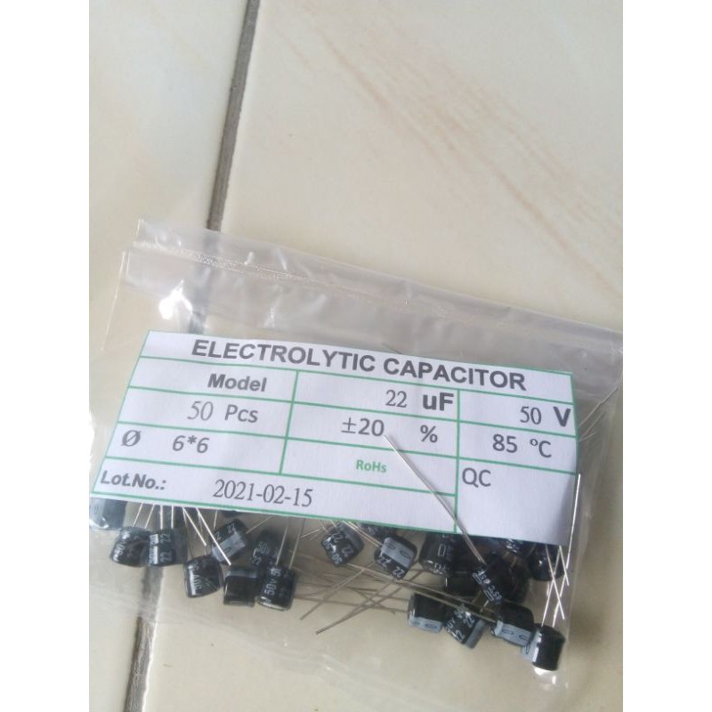 elco 50v 22uf per pack