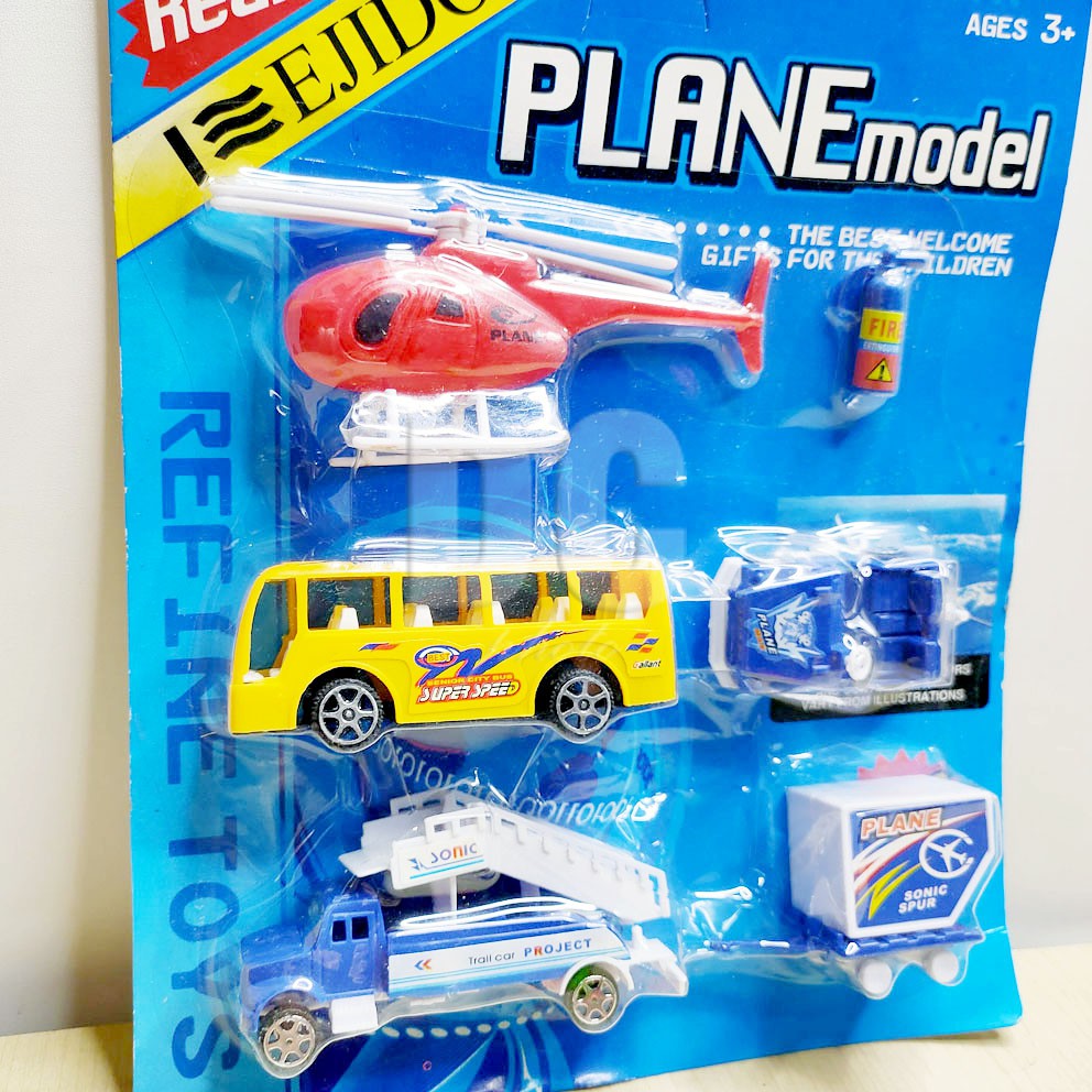 Plane Model 665E Mainan Helikopter Bus Mobil Mini