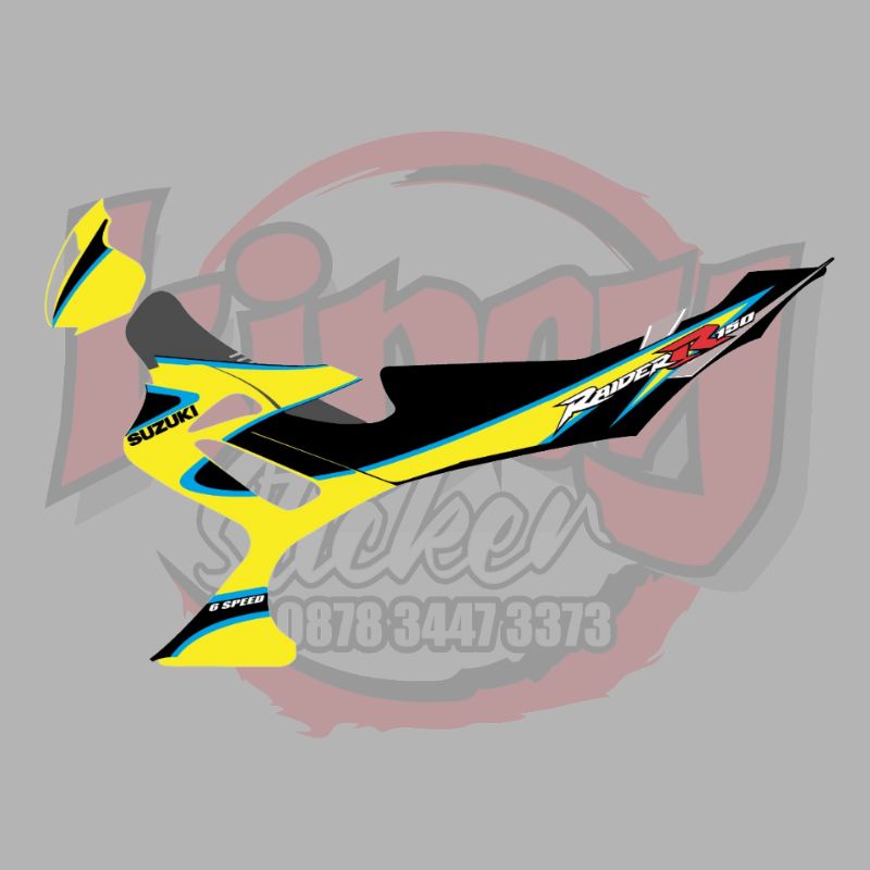 STICKER STRIPING SATRIA FU 2005 CBU CKD MOTIF AURA YELLOW