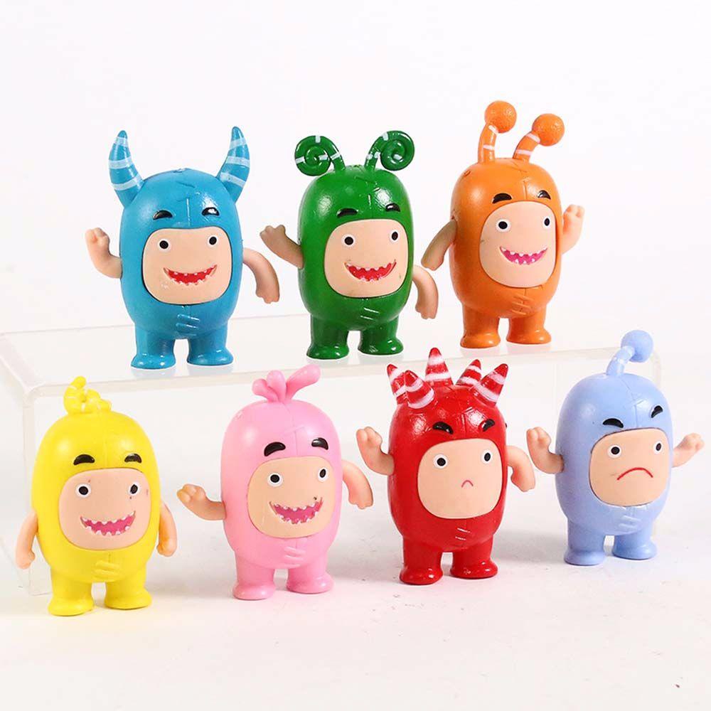 Needway Oddbods Mainan Hadiah 7pcs /set Kawaii Fuse Model Koleksi Pogo Dekstop Dekorasi Boneka Anime Licin