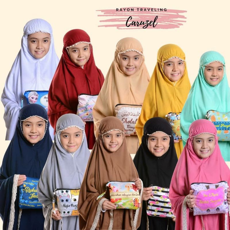 MUKENA KIDS / MUKENA TRAVELING KIDS / MUKENA TRAVELING ANAK / MUKENA CARUZEL KIDS