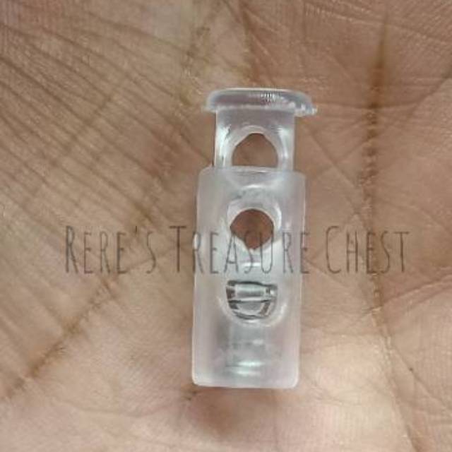 20 PCS Stopper Botol Kecil Putih Transparan 2 Lubang | Transparent Cord Lock