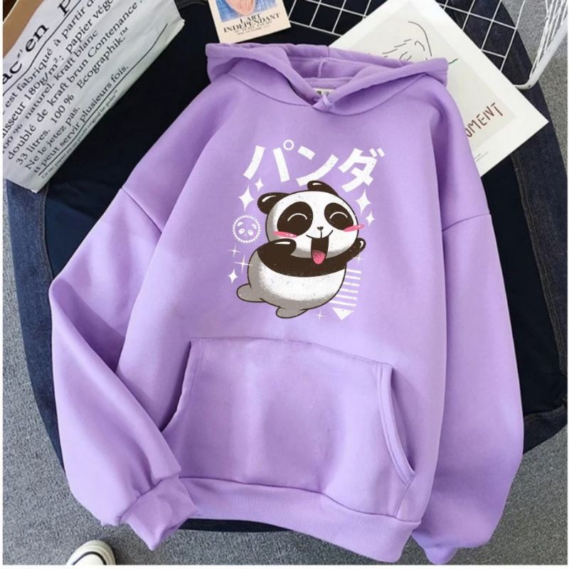 Sweater Hudi Hoodie Anak Perempuan Panda Jepang Usia 6-13Tahun