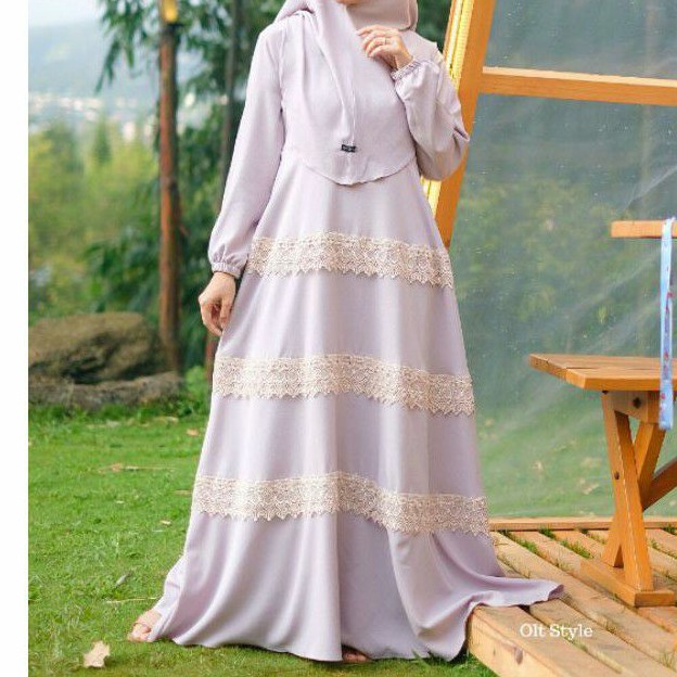 Ollet Gamis set Aurora / Gamis lebaran bisa couple 1 - 12 tahun dewasa