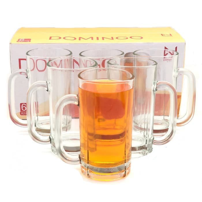  1  SET ISI 6 PCS GELAS  BIR GELAS  KACA  GELAS  BEER GELAS  MUG 