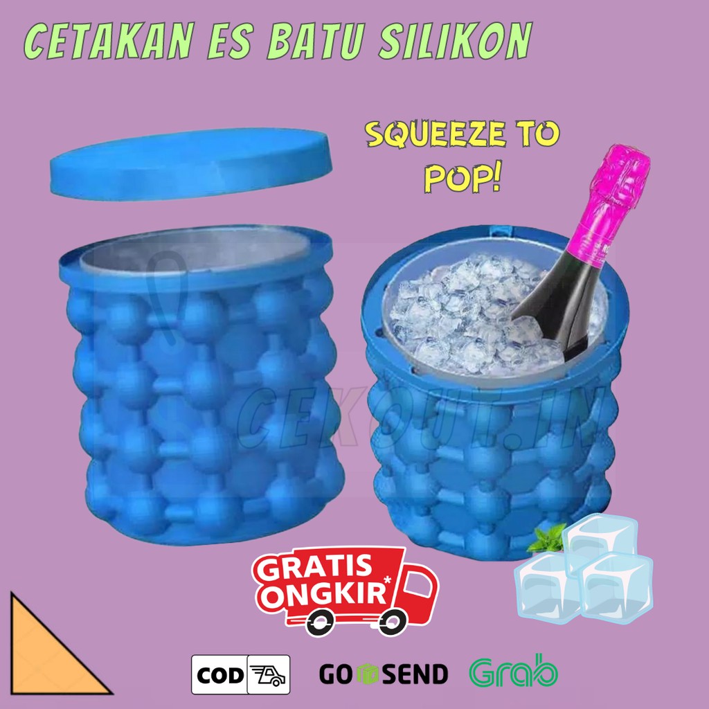 CETAKAN ES BATU BULAT SILIKON/ICE CUBE MAKER SILICONE MOLD/ICE GENIE/GELAS CETAKAN ES BATU