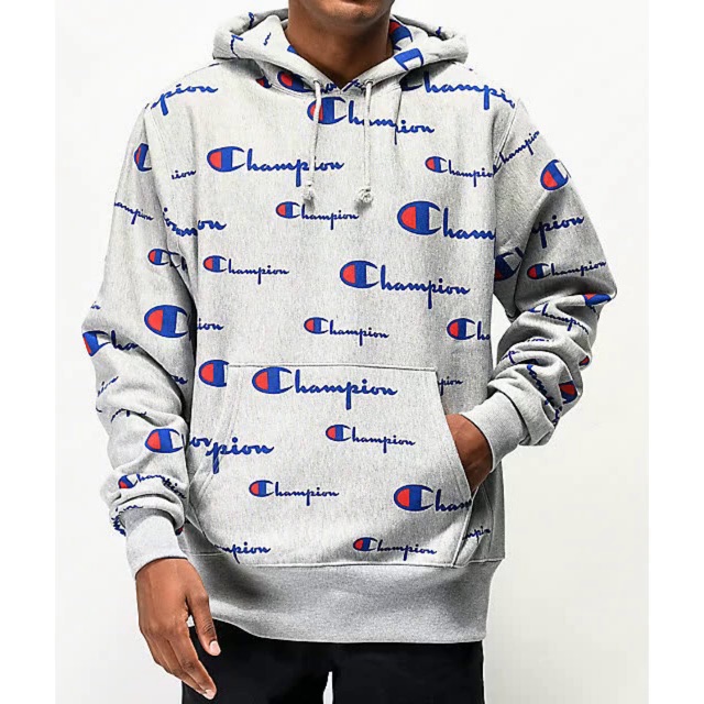 Hoodie Champion Reverse Weave All Over Print Hoodie in Oxford Grey Original