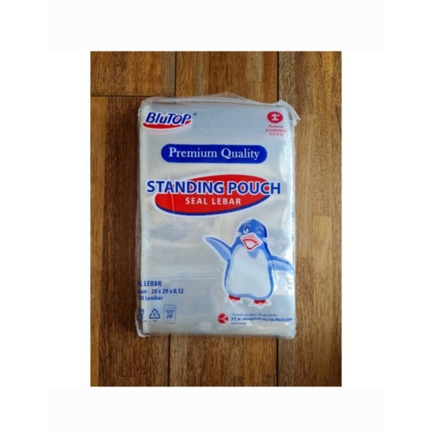 plastik standing pouch stp blutop seal lebar 20x29 cm bening transparan