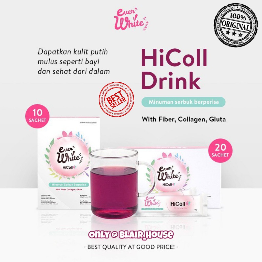 EVERWHITE HI-COLLAGEN DRINK/COLLAGEN SUPPLEMENT DRINK/MINUMAN SUPLEMEN KOLAGEN/BABY SKIN/BODY DETOX