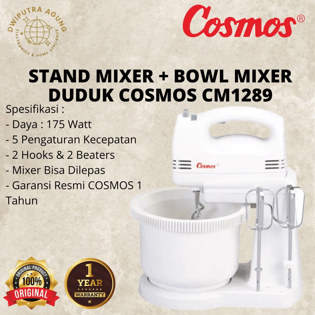 STAND MIXER + BOWL MIXER DUDUK COSMOS CM1289 / MIXER COSMOS CM 1289