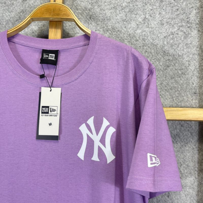 KAOS T-SHIRT NY NYANKEES LOGO SMALL PURPLE AUTHENTIC PREMIUM