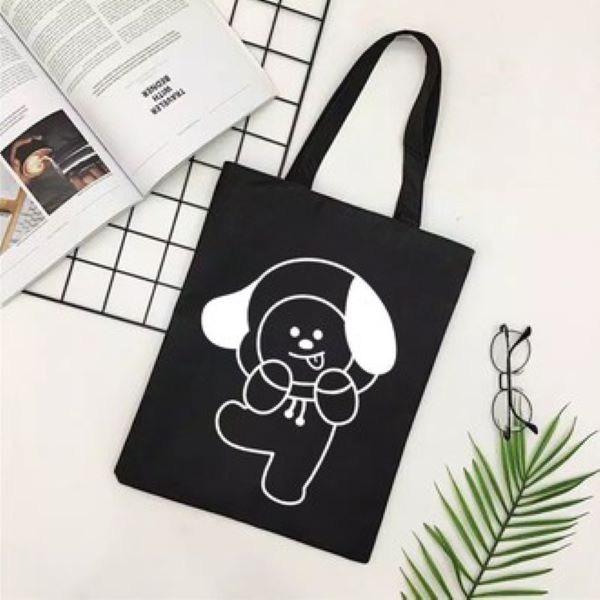 [LOKAL] TIKTOK - D1514 (A) TOTE BAG PAKAI PEREKAT KPOP TERMURAH TOTEBAG CANTIK TAS WANITAKarakter