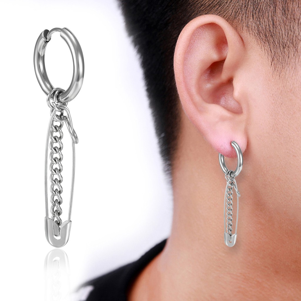 Geometric Chain Ear Hoop Earrings Korean Hip Hop Punk Fashion Accessories Jewelry Shiny Men Women Charm Earring Factory Wholesale