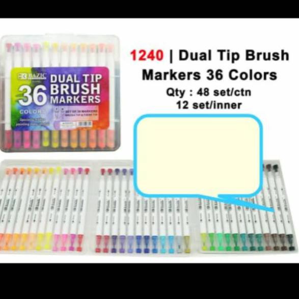 

YI7C Bazic dual tip brush pen with case 36clr P1νB