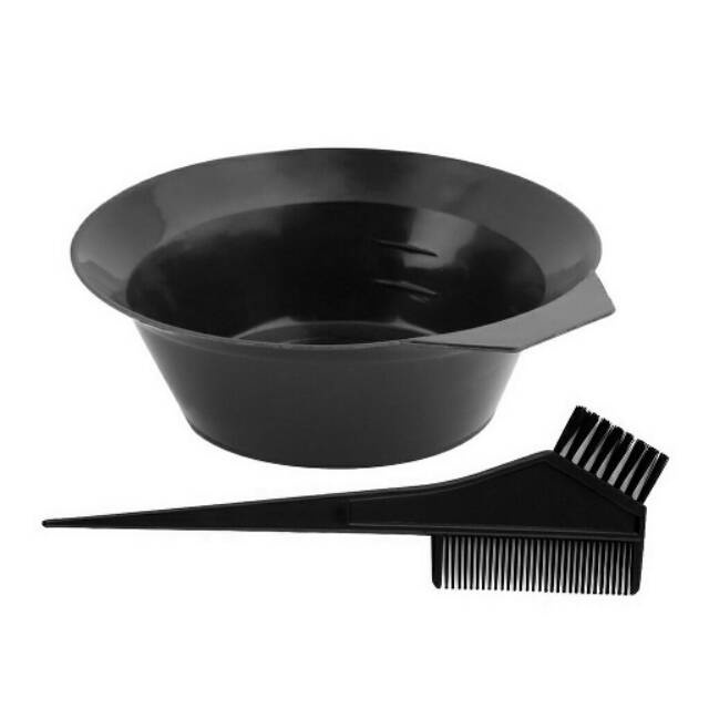 MANGKOK SEMIR RAMBUT + SISIR PRAKTIS | WARNA HITAM BAHAN PLASTIK