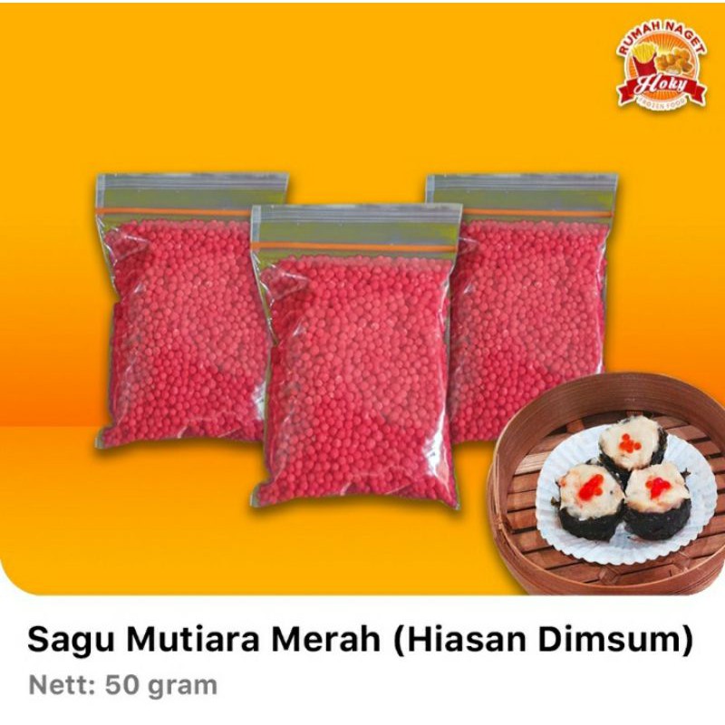 

Sagu Mutiara Merah (Hiasan Dimsum) 50gr