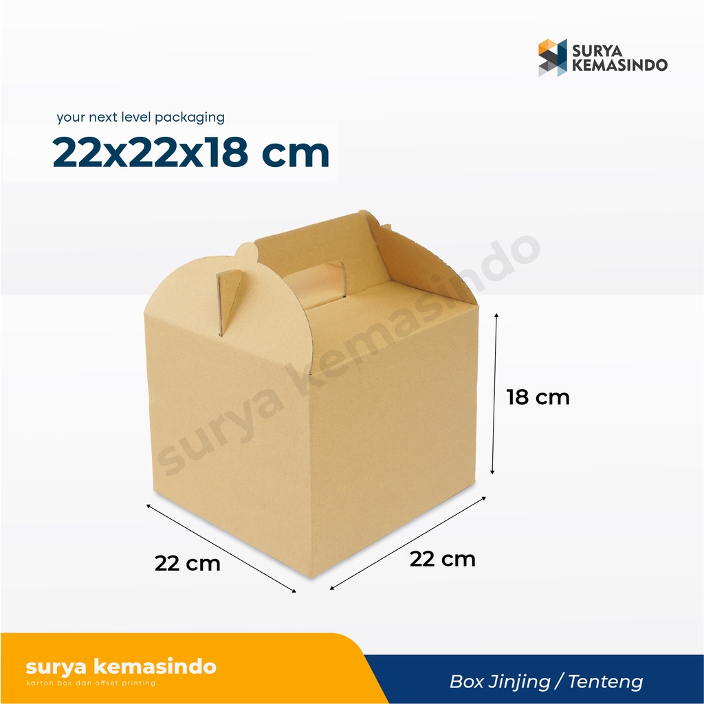 

Box Jinjing 22x22x18 cm (maya) Tenteng/Handle/Kardus/karton/Polos/buah/hampers