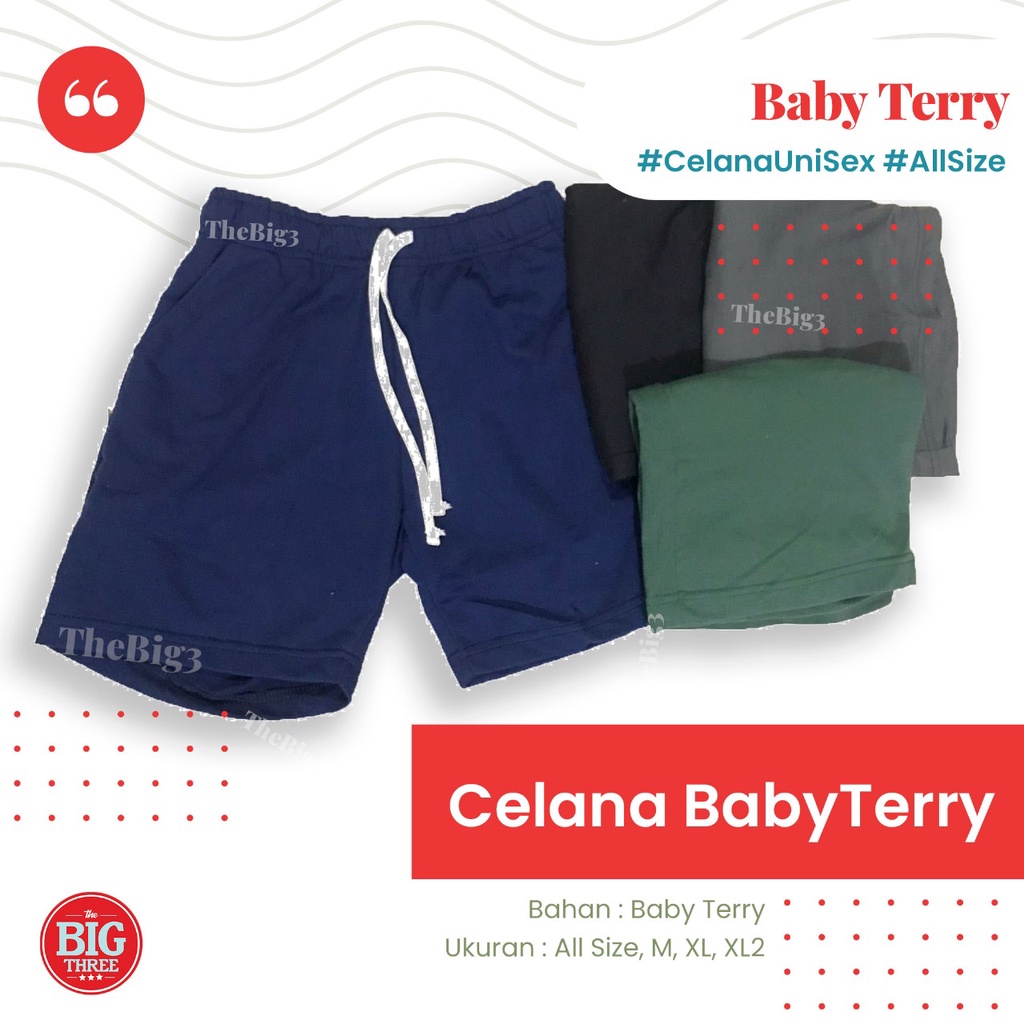 Anne Claire CELANA PENDEK Unisex BAHAN BABYTERRY HALUS &amp; ADEM -  Pria / Wanita / Anak Cowok Cewek BABY TERRY