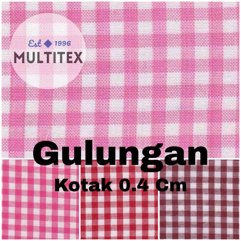 [GULUNGAN] BAHAN KAIN KOTAK PINK DADU MERAH MAROON FANTA CATUR KECIL YARD GULUNG KONVEKSI MURAH