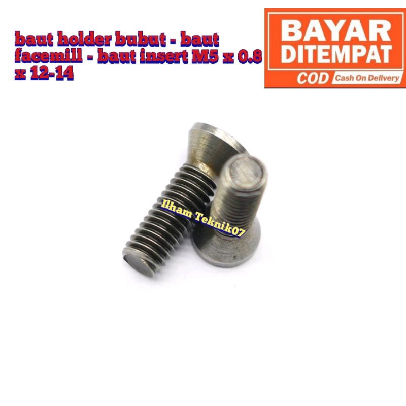 baut holder bubut - baut facemill - baut insert M5 x 0.8 x 12-14