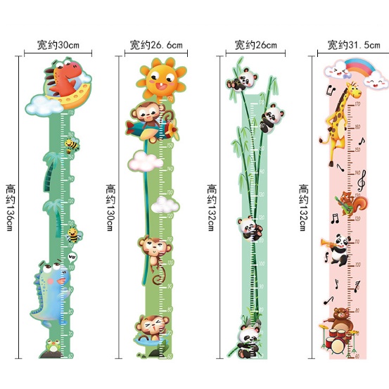 ❤ IJN ❤ Wall Sticker Pengukur Tinggi Badan Anak Animal Seri Baru Stiker Dinding