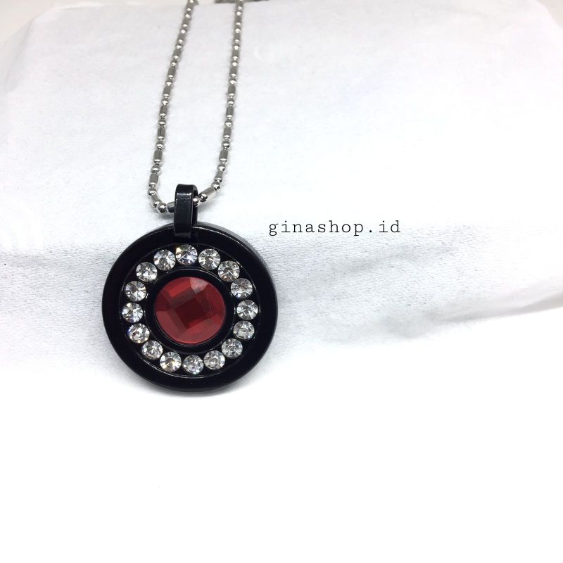 (COD✅)Terbaru KALUNG QUANTUM PENDANT LIONTIN BULAT PERMATA MERAH